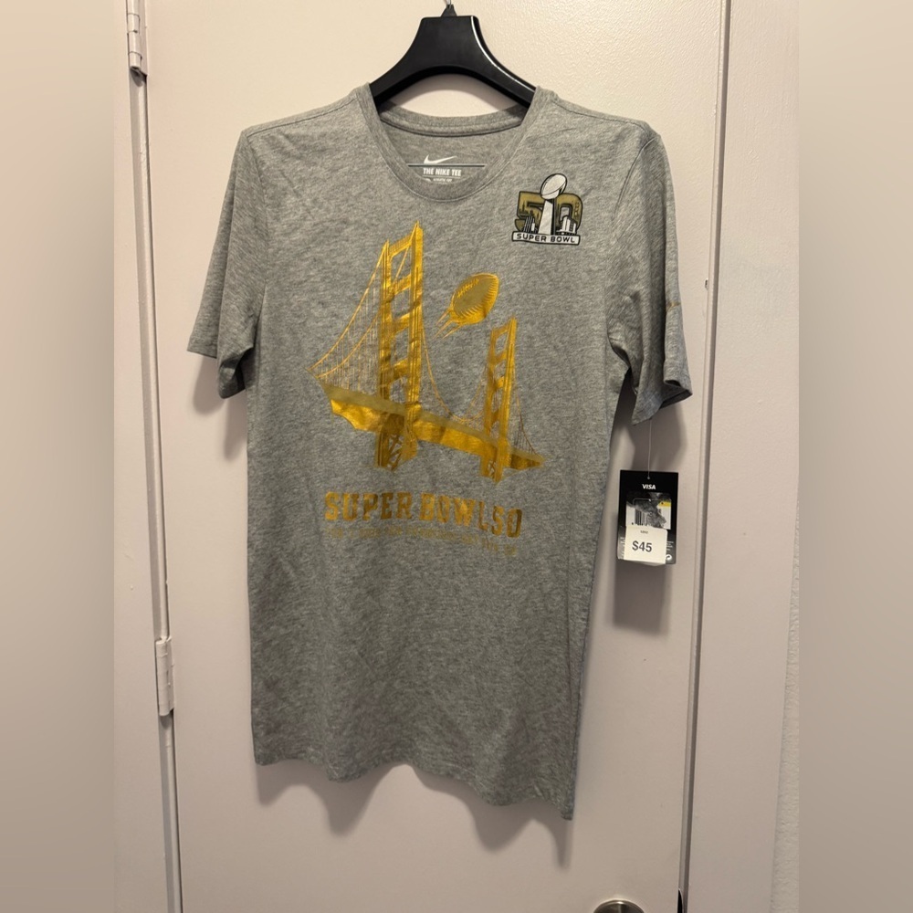 The Nike Tee Super Bowl 50 San Francisco Bay Area Mens T Shirt Size S  NWT